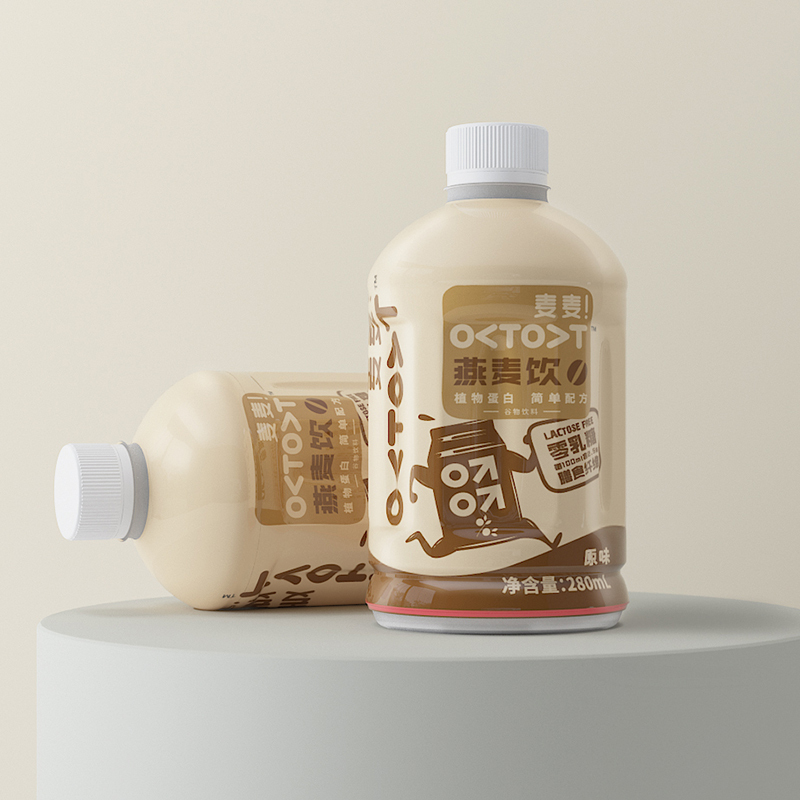 燕麦饮品包装设计—麦麦OATOAT植物蛋白燕麦饮包装